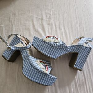 BAIT But another innocent tale Rainbow Gingham platform shoes size 8